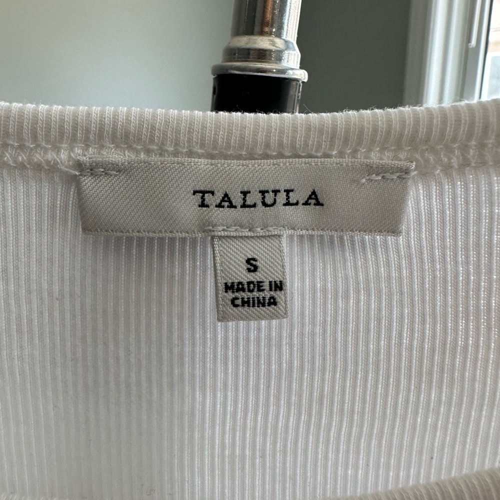 Talula Ribbed White Long Sleeve Top - Picture 2 of 3